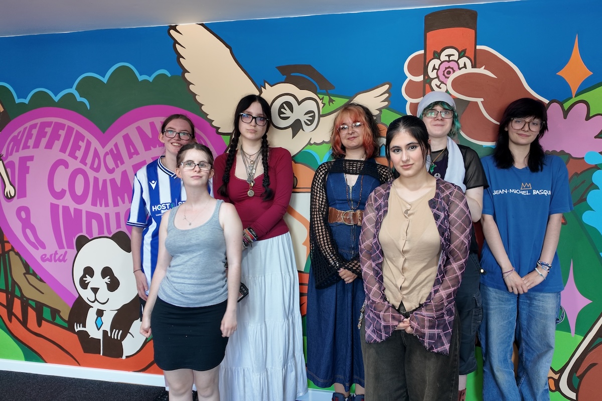 Fine art students have created a mural for Sheffield Chamber celebrating the city.