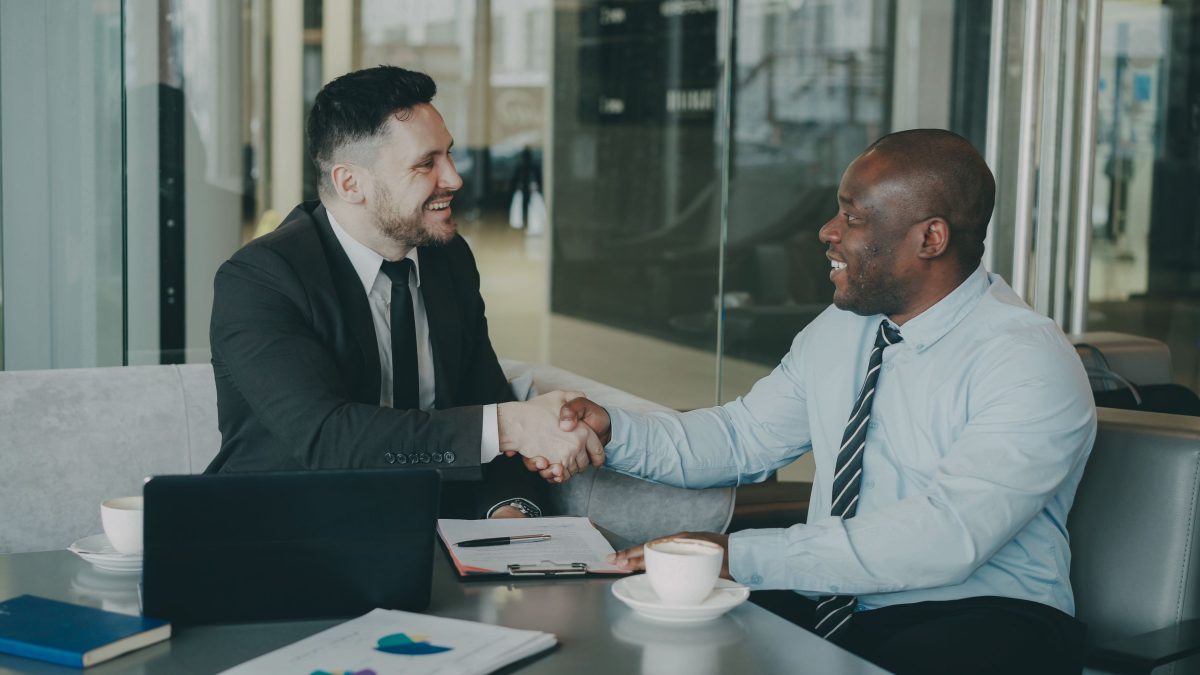 two business men shaking hands