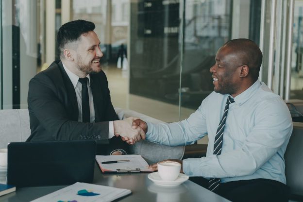 two business men shaking hands