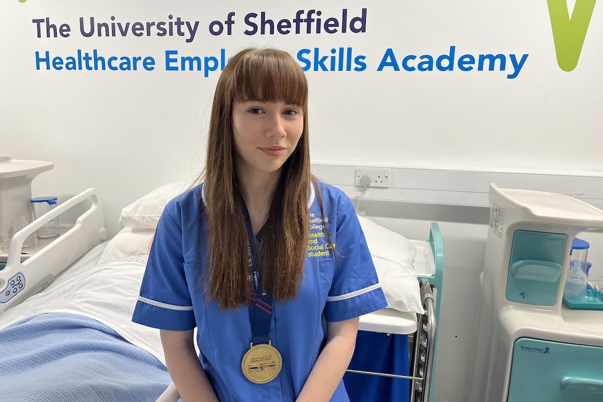 BTEC student Freya Moore is going onto the University of Leeds to study midwifery. Photo credit: The Sheffield College.