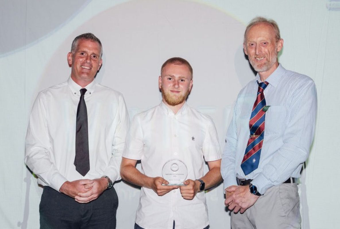 Archie with his tutor Ben Freeman, left, and head of deprtament Andy Wight