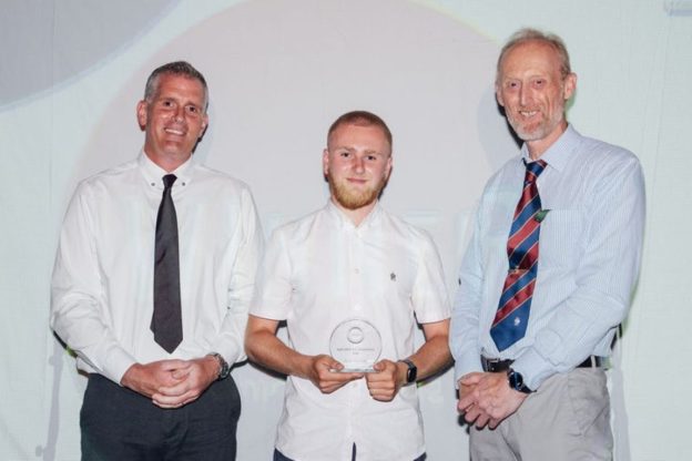 Archie with his tutor Ben Freeman, left, and head of deprtament Andy Wight