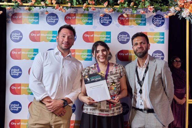 Beheshta Bakhtari at City of Westminster College Student Awards earlier this year