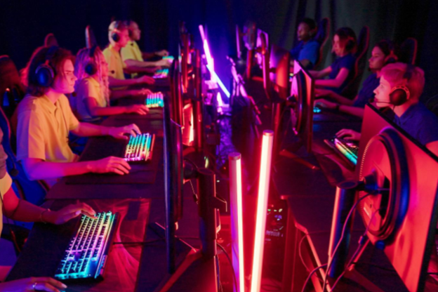 Gamers taking part in esports tournament