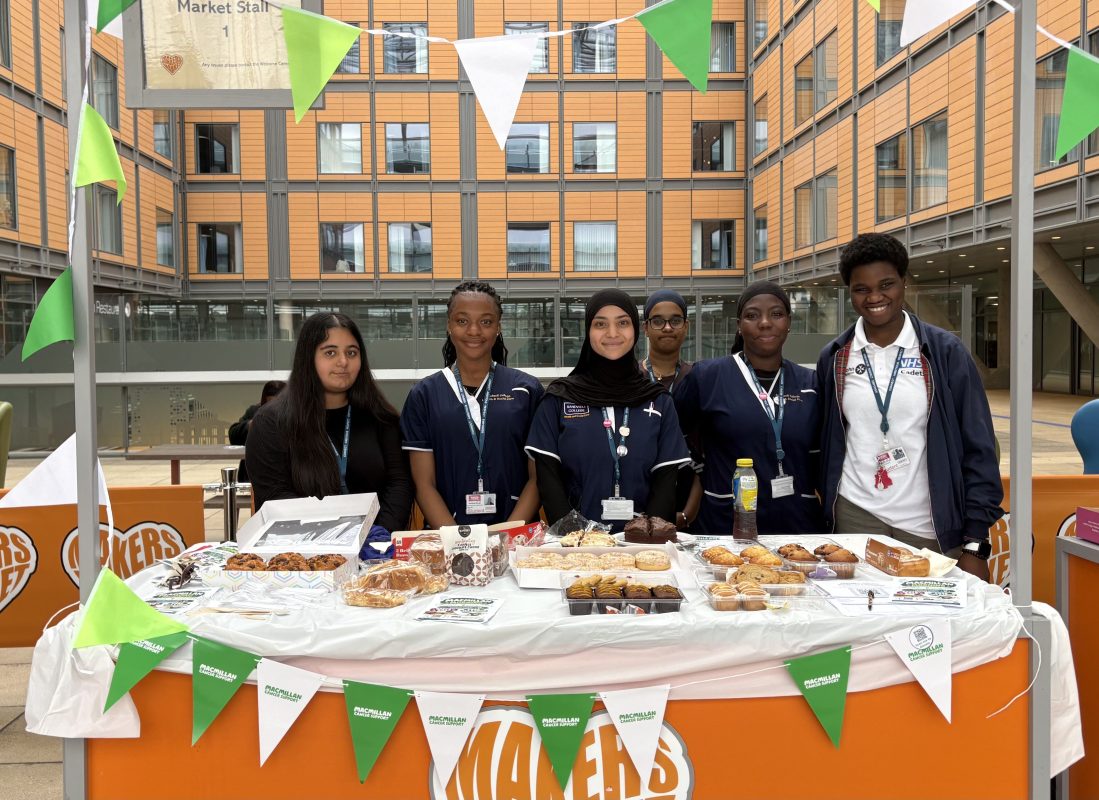 Sandwell College Health & Social Care students hosting charity cake sale at hospital