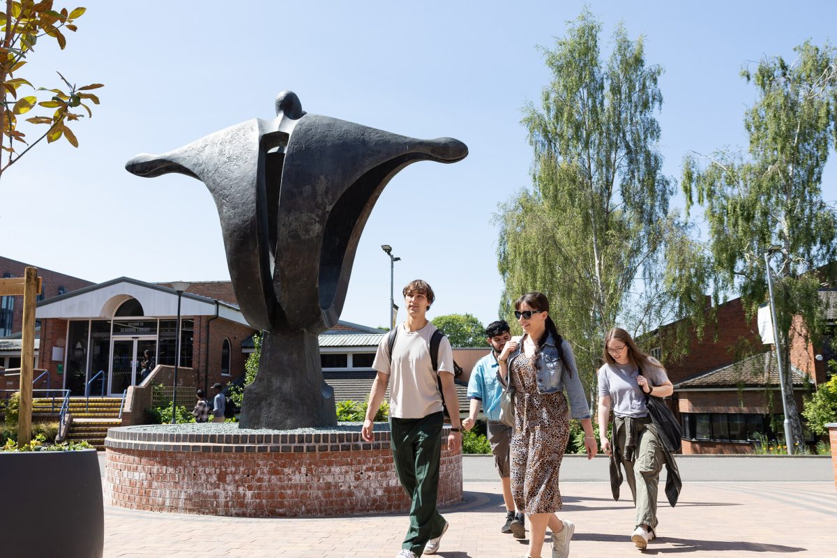 Students at the University of Chester's Exton Park site.