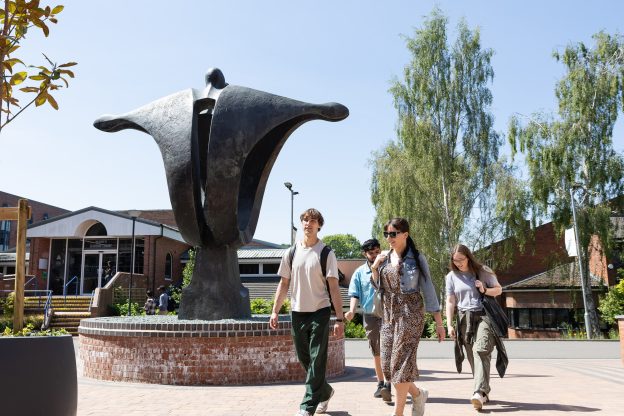 Students at the University of Chester's Exton Park site.