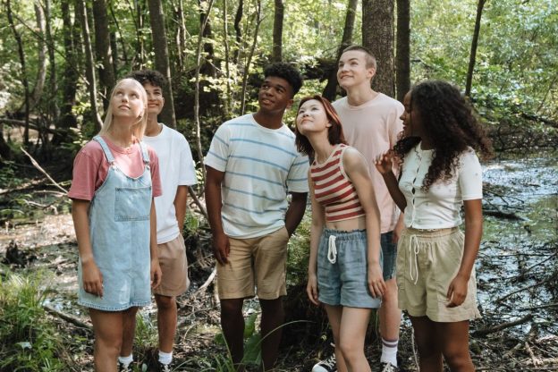 Young People Outside Stock