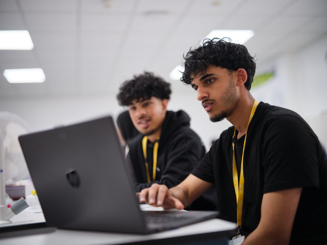 Blackburn College_2026_Students working on a laptop