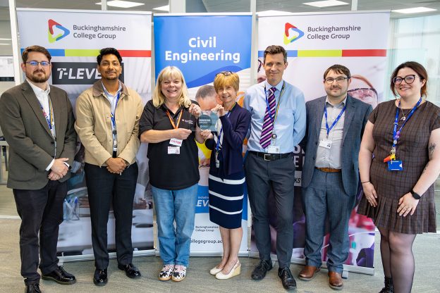 OCU Group presented with Cornerstone Employer plaque at Buckinghamshire College Group's Aylesbury campus.