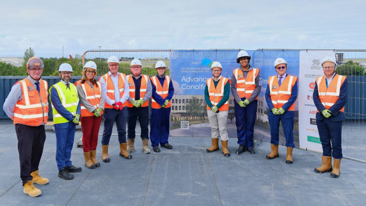 Cardiff and Vale College marks the topping out ofits new landmark Vale campuses